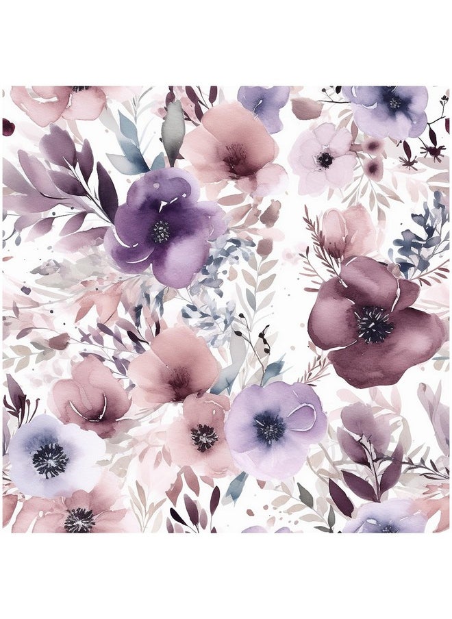 HAOKHOME 93349 Floral Peel And Stick Wallpaper Removable Wall Paper Mauve/Purple/White Vinyl Stick On Wall Contact Paper 17.7In X 9.8Ft  - Image 1