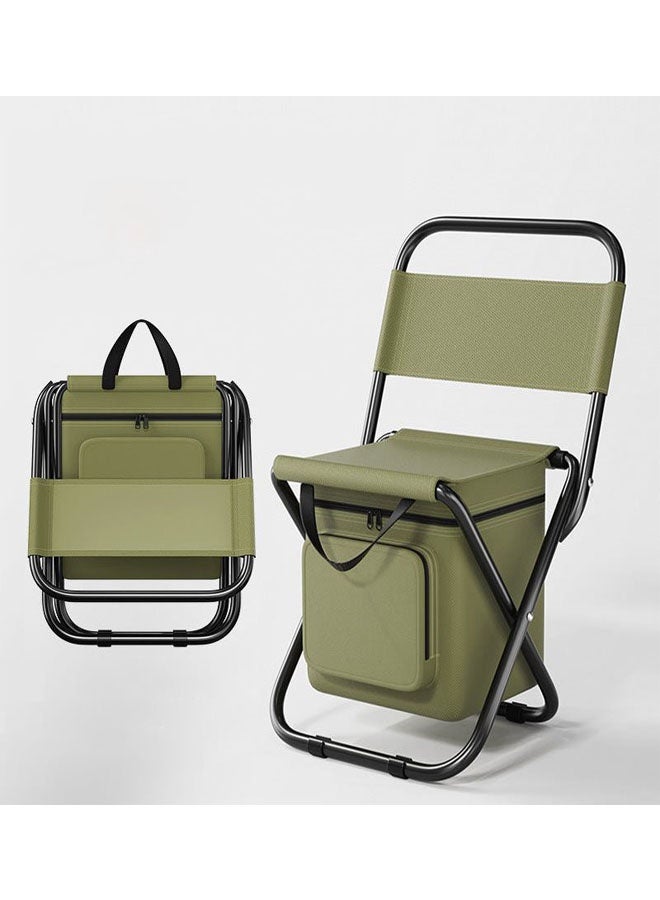 Bukela Portable Outdoor Folding Chair, Three-in-one Leisure Chair, Camouflage Ice Bag Storage, Camping and Fishing Leisure Backrest Small Stool - Image 1