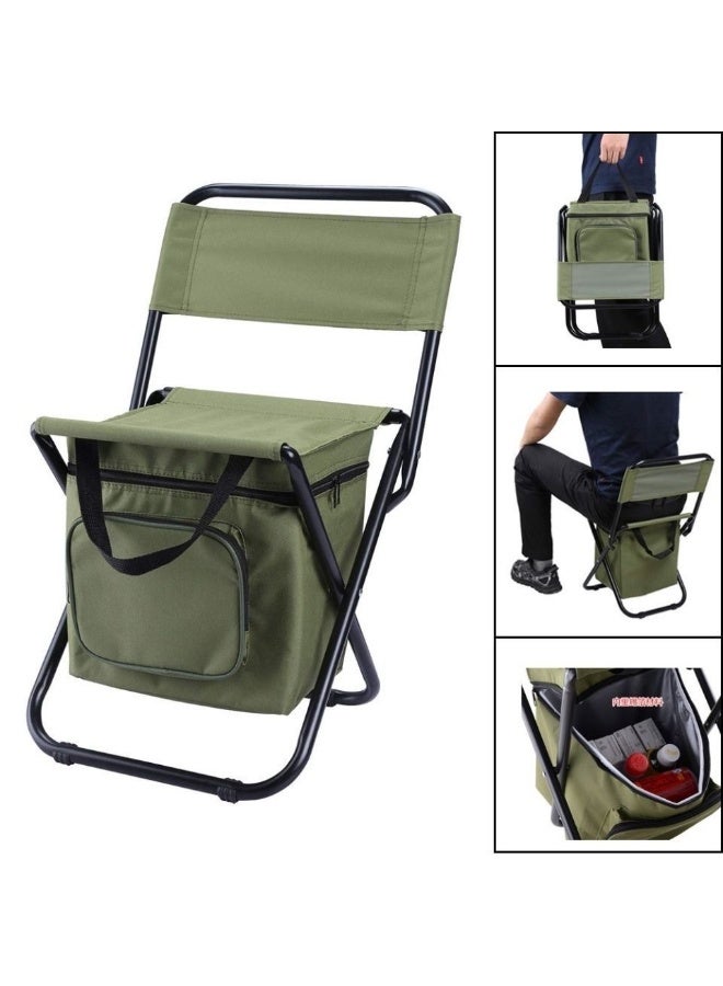 Bukela Portable Outdoor Folding Chair, Three-in-one Leisure Chair, Camouflage Ice Bag Storage, Camping and Fishing Leisure Backrest Small Stool - Image 3