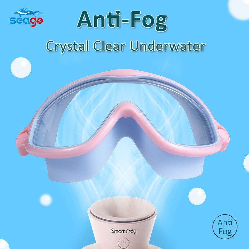 Seago kids Swimming Goggles 2 Pack No Leaking Anti-Fog Outer Eye Fit with Wide View UV Protection Crystal Clear Watertight Swim Goggles with nose cover Suitable for Youth Boys Girls Age 3 to 14 - Image 2