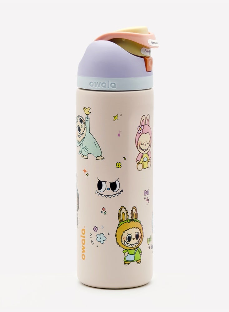 （24OZ）Freesip Insulated Stainless Steel Water Bottle With Straw For Sports And Travel, Bpa-Free, LIMITED EDITION LABUBU - view 4