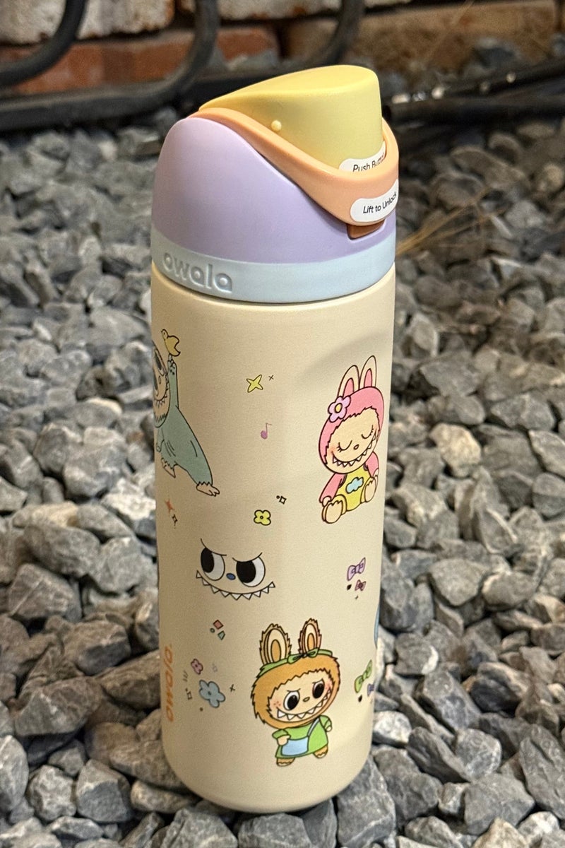 （24OZ）Freesip Insulated Stainless Steel Water Bottle With Straw For Sports And Travel, Bpa-Free, LIMITED EDITION LABUBU - view 3