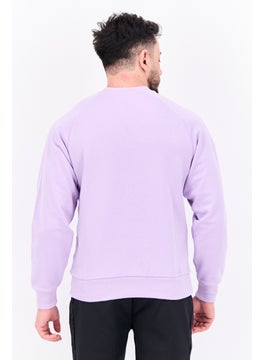 Champion Men Custom Fit Long Sleeves Outdoor Sweatshirt, Lavender  - Image 2