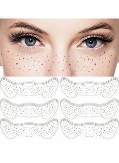 Excefore Freckles Temporary Tattoos, 6 Sheets 12 Pcs Face Temporary Tattoo Stickers Waterproof Natural Looking Fake Tattoos Freckle Patch, Makeup Accessories for Women  - Image 1