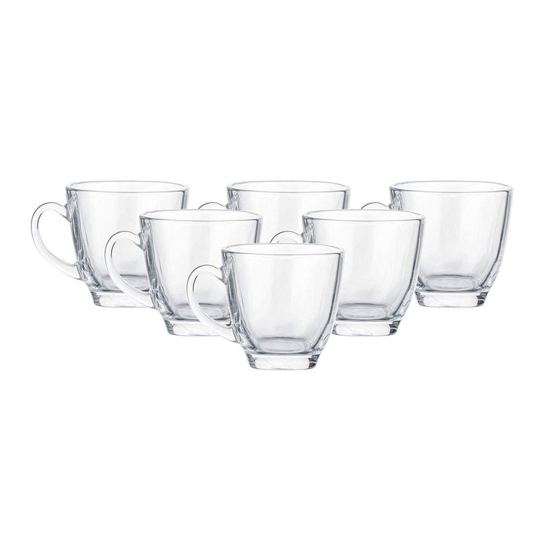 TAGROCK Crystal Clear Glass Tea Cups, Transparent Coffee Mug Set of 6, 180ml - Image 5