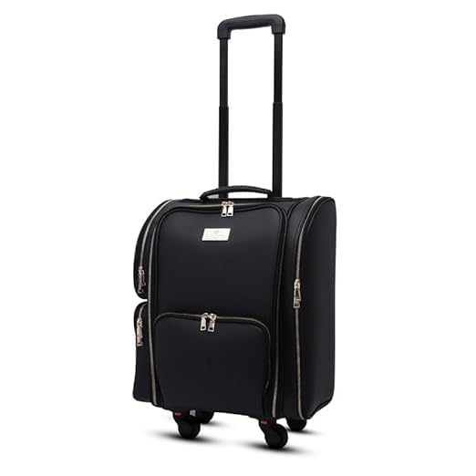 Qtavia Rolling Makeup Train Case, Professional Makeup Case, Travel Cosmetic Organizer Make Up Storage Bag for Makeup Artist, Hairstylist, Barbers, with 6 Toiletry Bags, Black - Image 3