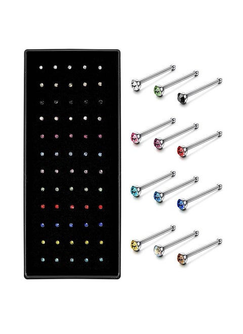 60pcs Stainless Steel Nose Stud 1.8mm Size Nose Rings Studs