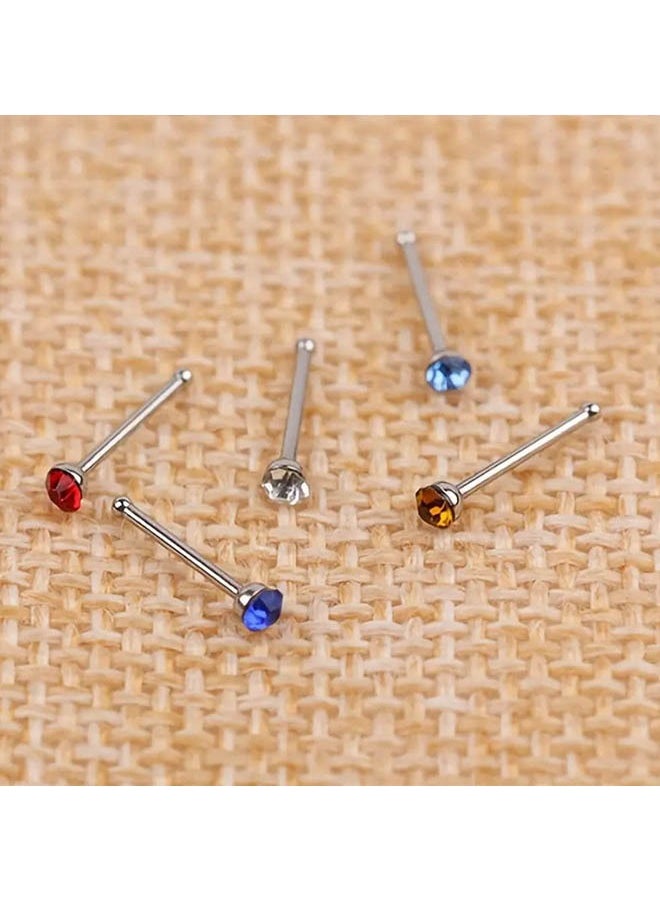 KUAZIVI - 60pcs Stainless Steel Nose Stud 1.8mm Size Nose Rings Studs - Image 1