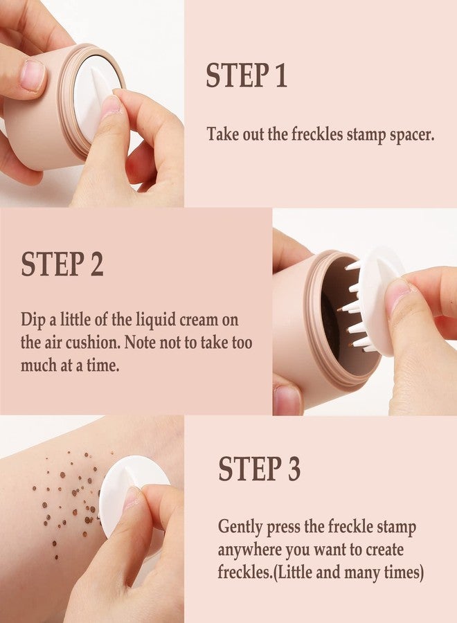 Boobeen Freckle Stamp Face Freckles Air Cushion Liquid Freckle Makeup Stamp Waterproof Fake Freckle Pen Long Lasting Quick Dry Small Spot Freckle Makeup, Create Natural Freckles Makeup - Image 4