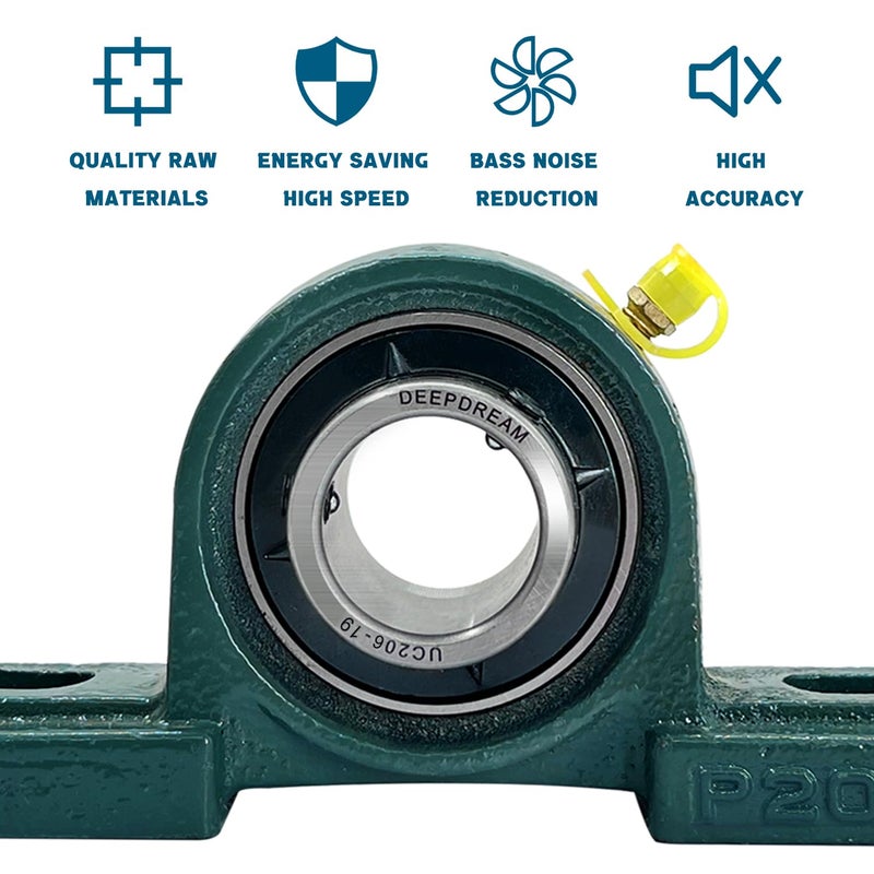 DEEPDREAM 2 Pcs UCP206-19 Pillow Block Mounted Ball Bearing with 1-3/16"(1.1875inch) Self Alignment - Image 4