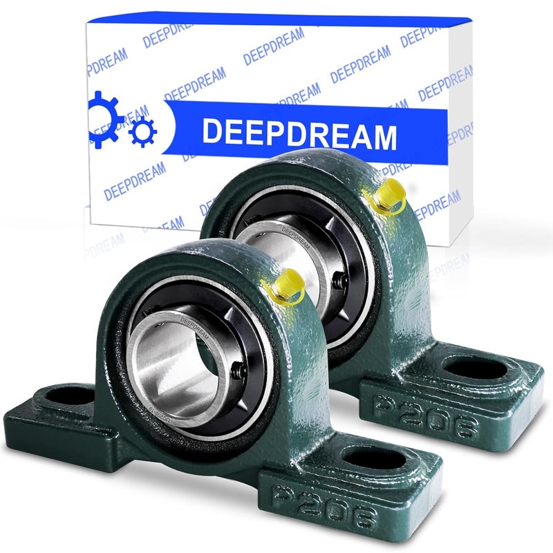 DEEPDREAM 2 Pcs UCP206-19 Pillow Block Mounted Ball Bearing with 1-3/16"(1.1875inch) Self Alignment - Image 1