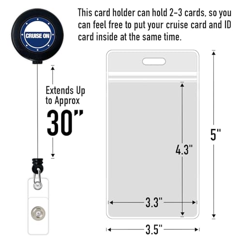 Cruise On Cruise Lanyard for Ship Cards – 2-Pack Retractable Badge & Waterproof Key Card Holder for Ship Cards – Cruise Essentials 2025-2026, Perfect for Travel & Vacation (Blue & Red) - Image 5