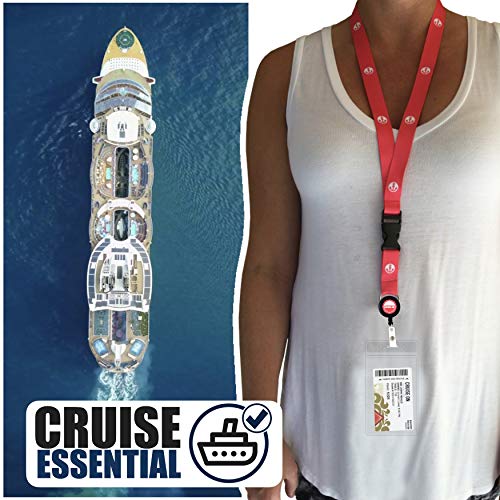 Cruise On Cruise Lanyard for Ship Cards – 2-Pack Retractable Badge & Waterproof Key Card Holder for Ship Cards – Cruise Essentials 2025-2026, Perfect for Travel & Vacation (Blue & Red) - Image 2