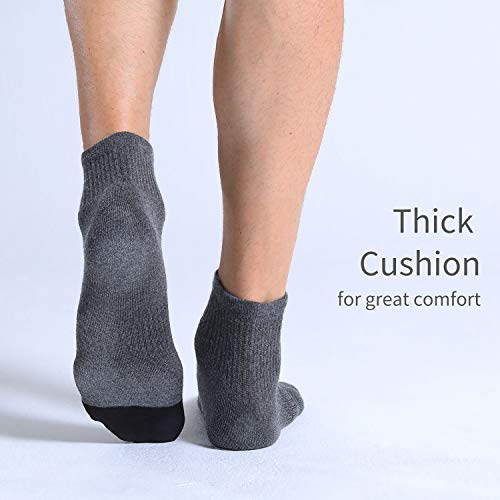 FITRELL 6 Pack Men's Athletic Ankle Socks Cushioned Sports Running Socks, Shoe Size 9-12, Dark Grey - Image 5