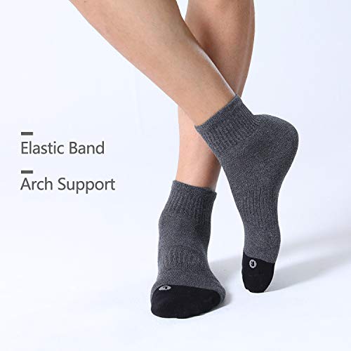 FITRELL 6 Pack Men's Athletic Ankle Socks Cushioned Sports Running Socks, Shoe Size 9-12, Dark Grey - Image 3