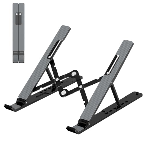 Gogoonike Adjustable Laptop Stand Portable Laptop Riser for Desk ABSSilicone Foldable Ventilated Cooling Notebook Holder Stand for 10156 Laptops Tablets - Image 1
