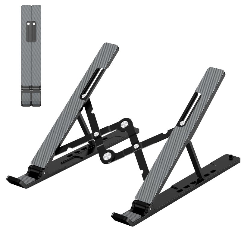 Gogoonike Adjustable Laptop Stand Portable Laptop Riser for Desk ABSSilicone Foldable Ventilated Cooling Notebook Holder Stand for 10156 Laptops Tablets - Image 2