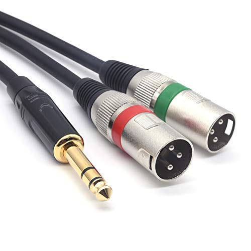 SiYear 10FT 6.35mm (1/4inch) TRS Male Plug to 2 Dual XLR Male Stereo Unbalanced Y Splitter Patch Microphone Cable Cord （3M） - Image 5