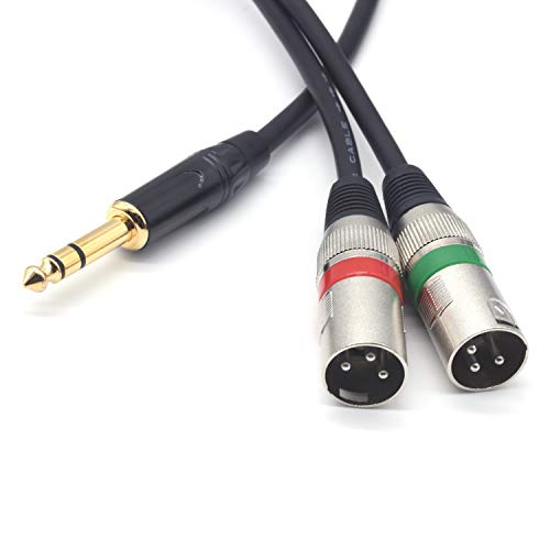 SiYear 10FT 6.35mm (1/4inch) TRS Male Plug to 2 Dual XLR Male Stereo Unbalanced Y Splitter Patch Microphone Cable Cord （3M） - Image 2