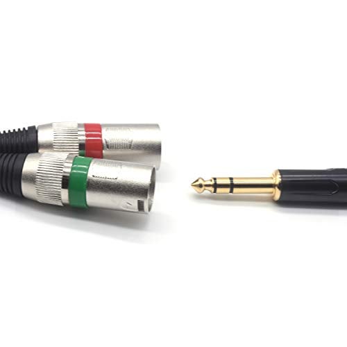 SiYear 10FT 6.35mm (1/4inch) TRS Male Plug to 2 Dual XLR Male Stereo Unbalanced Y Splitter Patch Microphone Cable Cord （3M） - Image 3