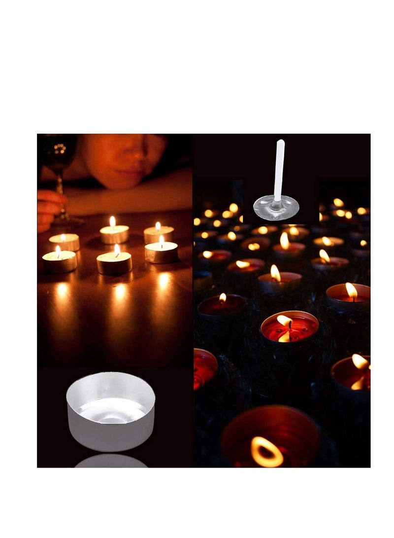 Y&D Aluminum Tea Lights Cups 100 Pcs, Metal Light Tins with Pcs Candle Wicks Empty Case Wax Containers for DIY Candles Making Supplies - Image 3