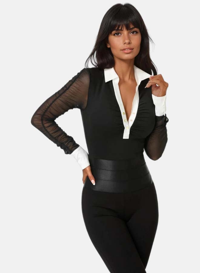 bebe Shirt Neckline Bodysuit - Image 2