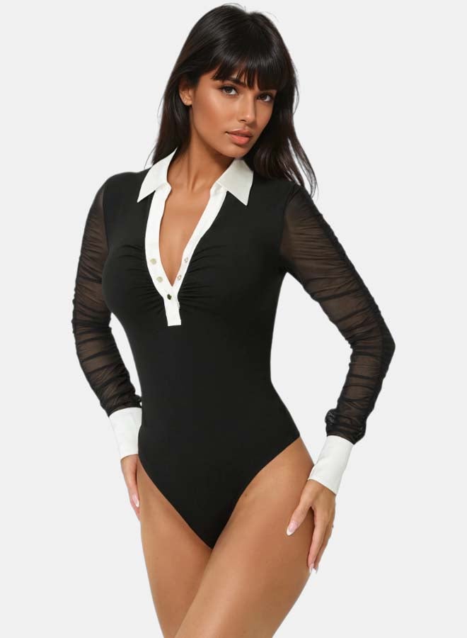bebe Shirt Neckline Bodysuit - Image 1