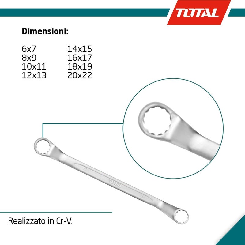 TOTAL 8-Piece Offset Socket Wrench Set - Image 4