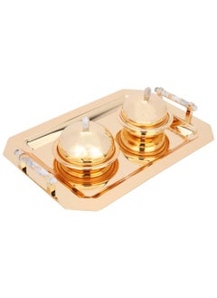 Alsaif Alif Tofaria Set With Steel Dates 5 Pieces Rectangular Gold  - Image 1