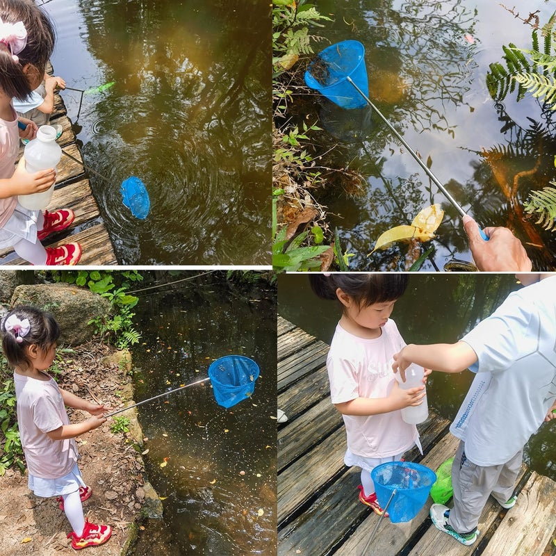 M-jump 2 Pack Kids Telescopic Butterfly Fishing Nets for Kids Catching Butterfly Net Outdoor Tools for Catching Fish Ladybird, Extendable 34 Inches and Anti Slip Grip - Image 3