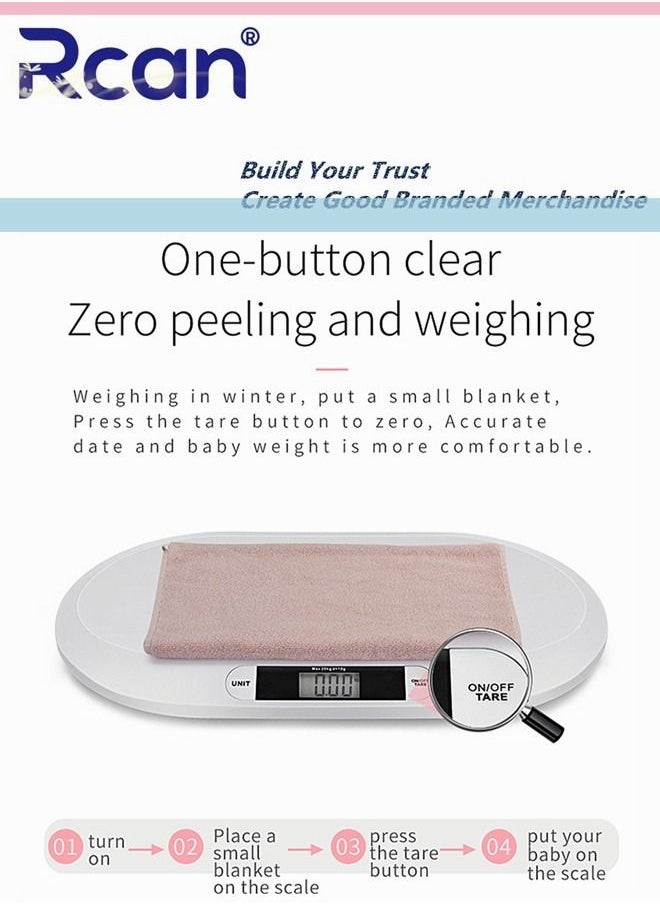 Baby Weight Scale 10G to 20KG Multi-Function with LCD Display 3 Weighing Mode LB OZ KG Measure Height Scale for Infant Newborns Puppy Cats