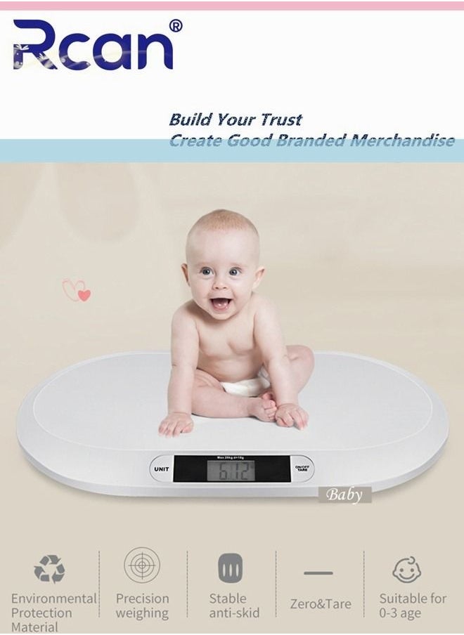 Baby Weight Scale 10G to 20KG Multi-Function with LCD Display 3 Weighing Mode LB OZ KG Measure Height Scale for Infant Newborns Puppy Cats
