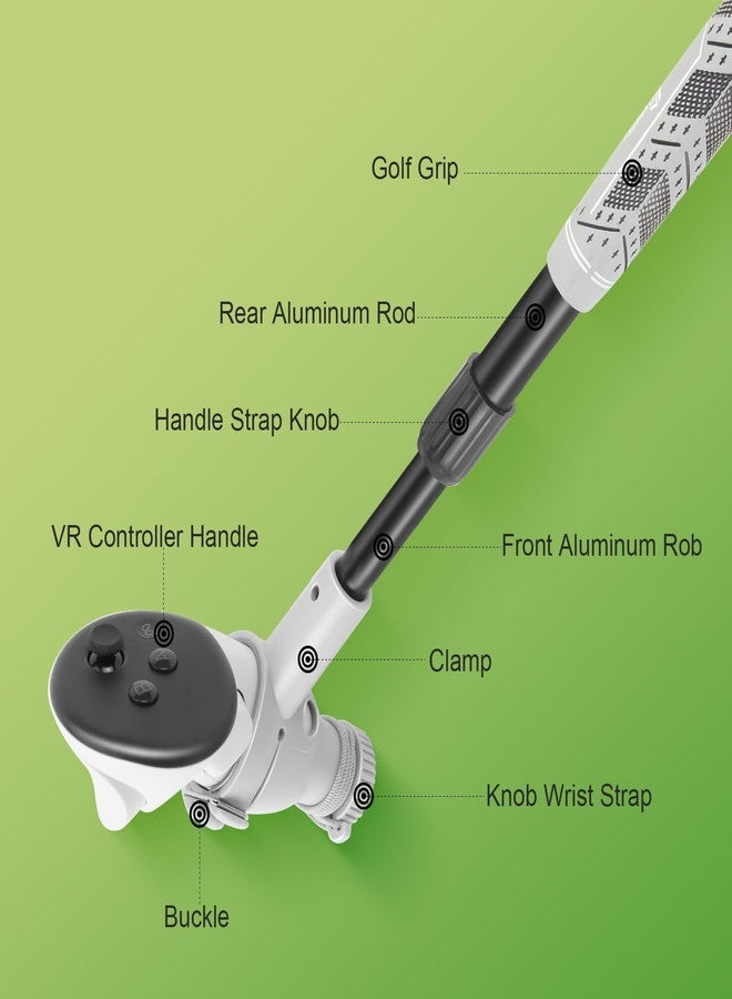 Dxldfks Golf Club Attachment for Meta Quest 3S/ 3 and Oculus 2, Adjustable Handle Grip for VR Game Golf + and 90 Degree Design Keep Tracking for Right Controller - Image 5