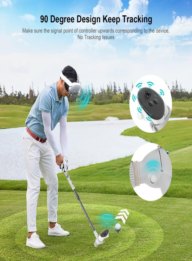 Dxldfks Golf Club Attachment for Meta Quest 3S/ 3 and Oculus 2, Adjustable Handle Grip for VR Game Golf + and 90 Degree Design Keep Tracking for Right Controller - Image 2