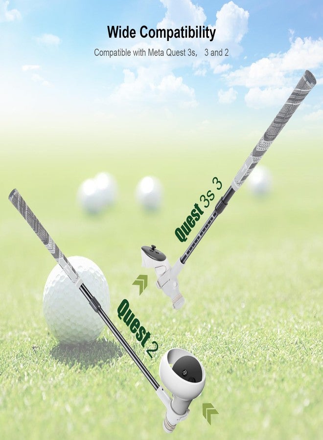 Dxldfks Golf Club Attachment for Meta Quest 3S/ 3 and Oculus 2, Adjustable Handle Grip for VR Game Golf + and 90 Degree Design Keep Tracking for Right Controller - Image 4