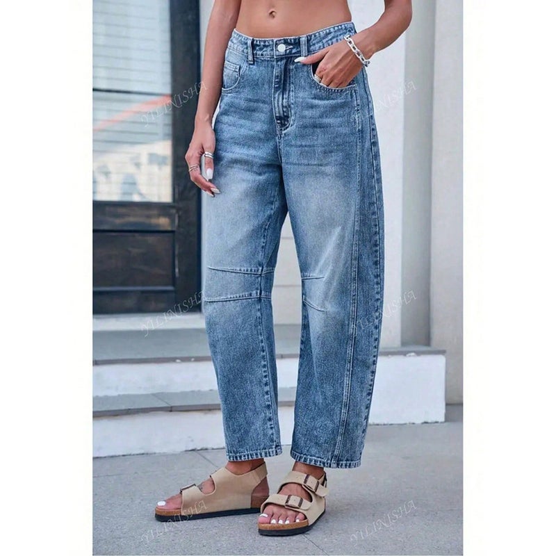 Unisex Classic Denim Jeans Loose Fit Daily Outdoor Wear - Image 3