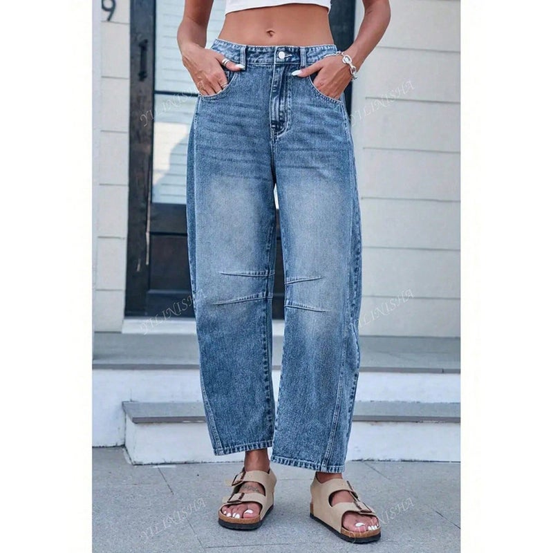 Unisex Classic Denim Jeans Loose Fit Daily Outdoor Wear - Image 4