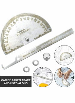 Generic Angle Protractor Angle Finder Ruler, Stainless Steel Protractor 180 Degrees Angle Ruler, Universal Goniometer Angle Finder Tool for Carpenter Painting Drawing Measuring (10 cm/ 3.94 Inch)  - Image 2