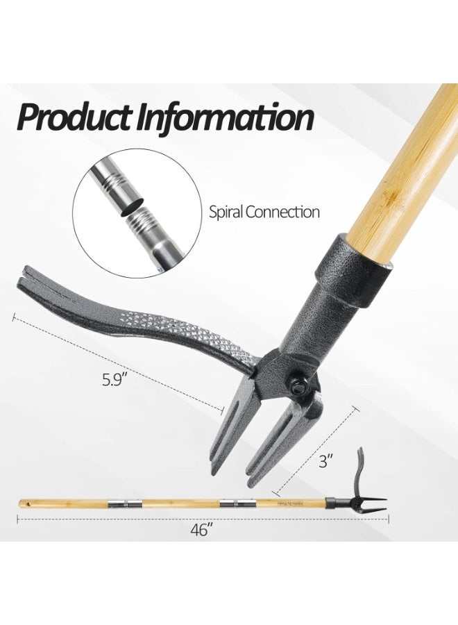 Bukela Weed Puller Tool, Stand-Up Weed Root Puller, Ergonomic Long Handle Weeder for Lawn & Garden, Heavy Duty Dandelion Remover with 4-Claw Design, No Bending or Kneeling - Image 3