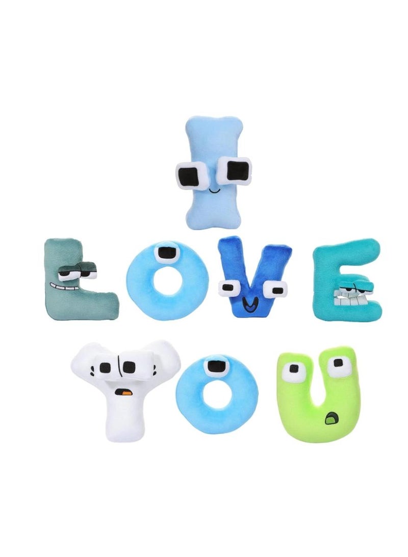 8PCS Alphabet Lore Plush,Soft Alphabet Lore Educational Letter Toy Stuffed Dolls,Alphabet Lore Plush Animal Toys for Kids,Birthday Gifts(I LOVE YOU) - Image 1