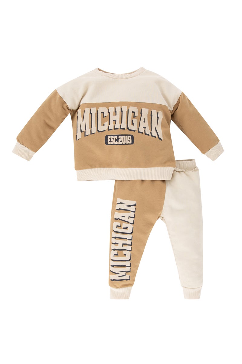 DeFacto Baby Boy 2 piece Regular Fit Crew Neck Slogan Set  - Image 4