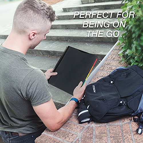 Samsill 10 Pocket Poly Organizer with 5 Dividers,File Folders Letter Size,Customizable Front Cover,Inner Zipper Pouch,Erasable Write-On Tabs in Assorted Colors,Plastic Folder with Pockets - Image 3