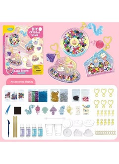 DIY Crystal Epoxy Material Package Cute Quicksand Keychain Shake Le Cai Epoxy Painting Toy-Color:Crystal Epoxy Rocking Music (cake Ornaments)