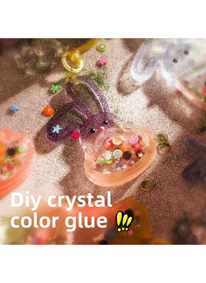 Generic - DIY Crystal Epoxy Material Package Cute Quicksand Keychain Shake Le Cai Epoxy Painting Toy-Color:Crystal Epoxy Rocking Music (cake Ornaments) - Image 1