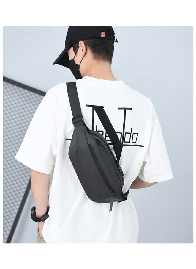 yongsheng Multifunctional Sports And Leisure Chest Bag Black,Crossbody Bag for Men and Women,Sling Bag,Adjustable Waist Belt,Durable,Water Resistant Fanny Pack Chest Bag for Travel Daypack Outdoor Running(Black)  - Image 2