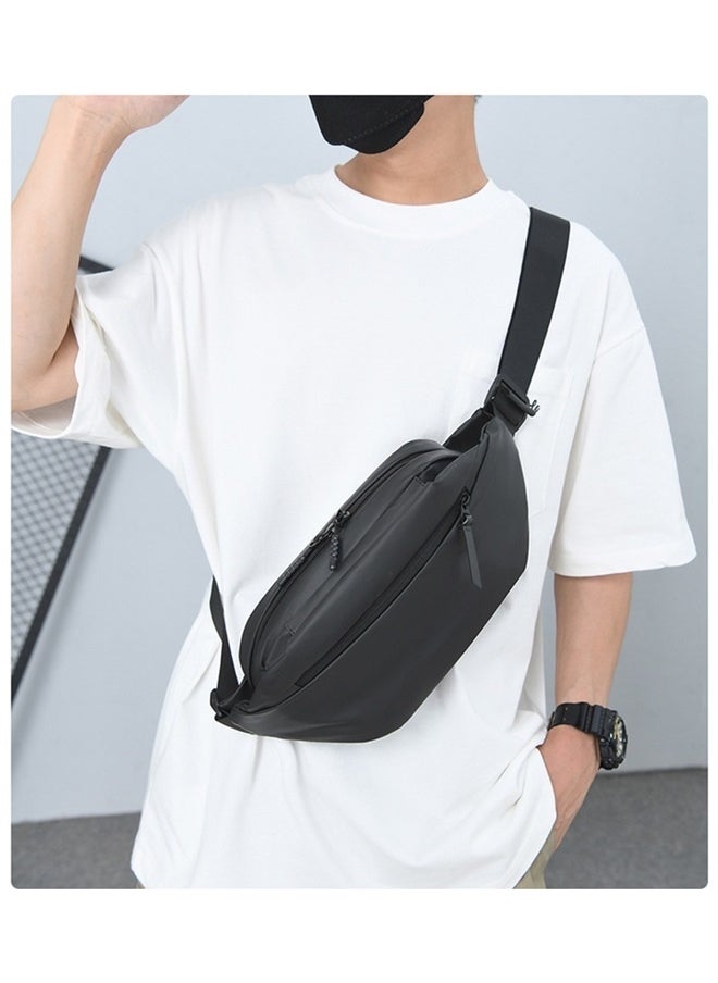 yongsheng Multifunctional Sports And Leisure Chest Bag Black,Crossbody Bag for Men and Women,Sling Bag,Adjustable Waist Belt,Durable,Water Resistant Fanny Pack Chest Bag for Travel Daypack Outdoor Running(Black)  - Image 3