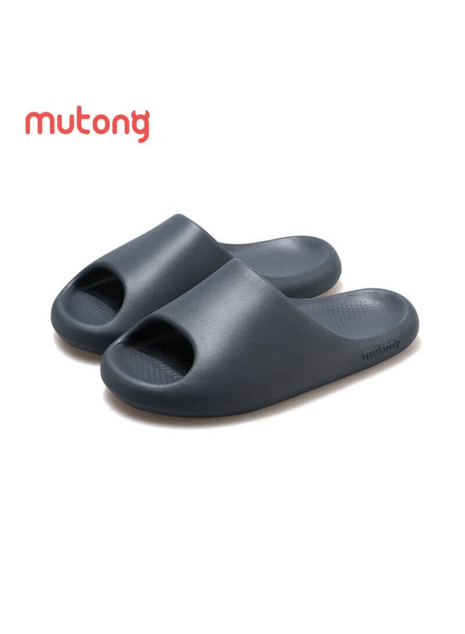 Shepherd Boy Mutong Children's Slippers, Summer Sandals, Baby Home Shoes, Boys And Girls Parent-child Bathroom Slippers, Graphite Gray, Size 260 - Image 1
