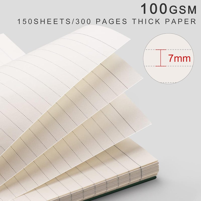 EMSHOI A4 Spiral Notebook College Ruled, 11.2" X 8.27", 150 Sheets/300 Pages, 100gsm Thick Lined Journal, Waterproof Softcover, Twin-Wire Binding, for School Work Business Writing, Gifts - Green - Image 3