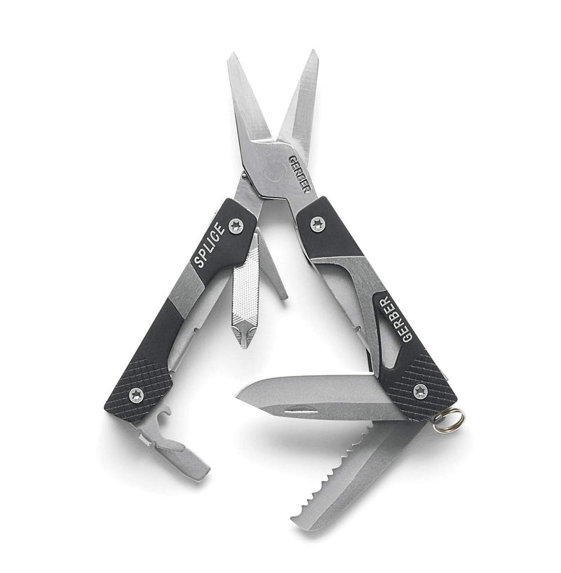 Gerber Gear Splice Pocket Knife EDC Multitool with Blade, Scissors, Screwdrive and, Bottle Opener, Black - Image 1