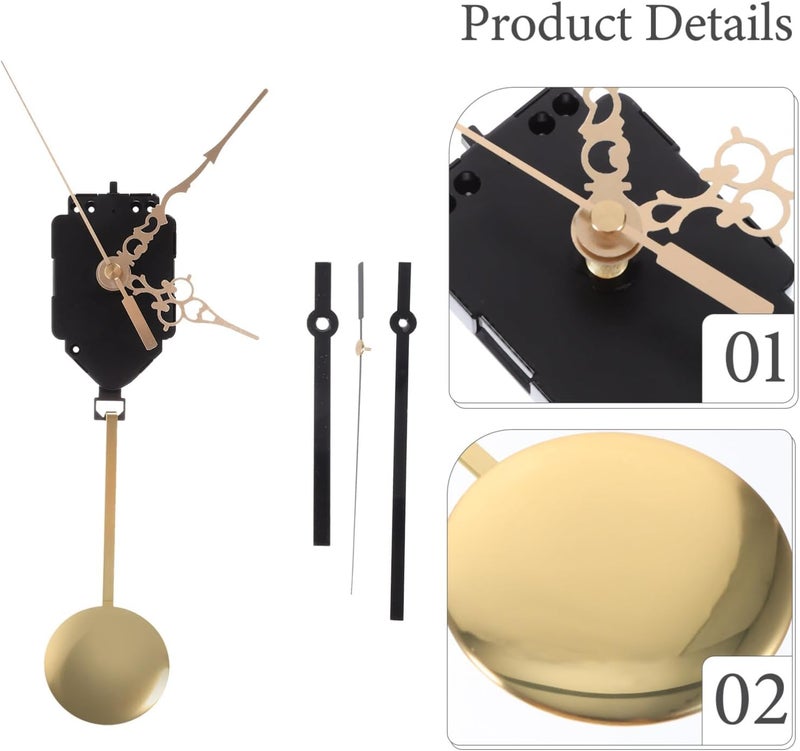 Gadpiparty 1set High-Torque Clock Mechanism Kit Pendulum and Hands Replacement Parts for Wall Clocks Design Easy Installation Compatible - Image 5
